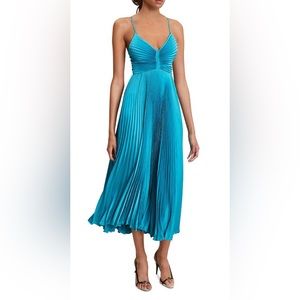 A.L.C. blue Gemini pleated midi (maxi gown on petite girls) dress. Worn once.